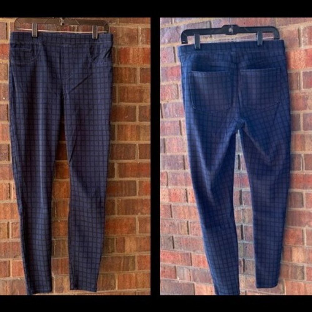 Spanx Blue and Black Leggings Size Large